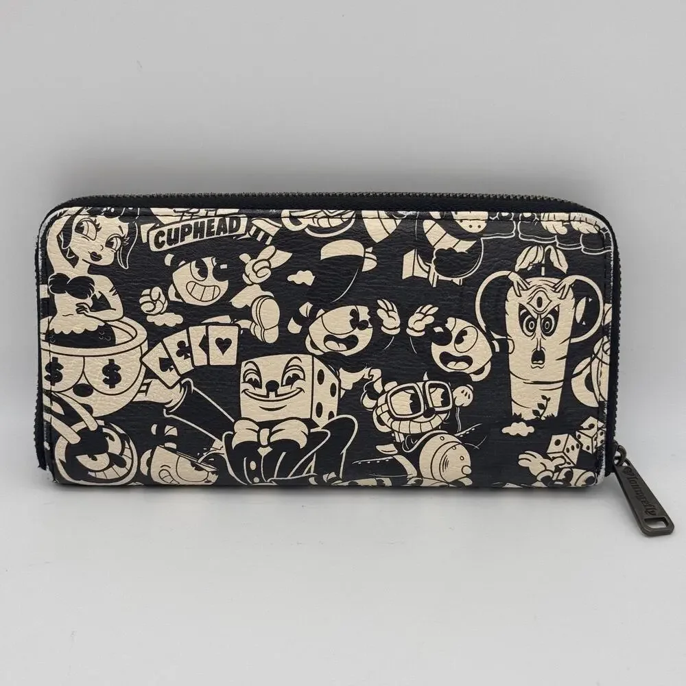 Loungefly Cuphead Mugman Wallet Zip Around Cartoon Print Womens Purse Handbag